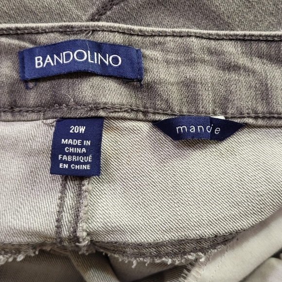 BANDOLINO Jeans Mandie Straight Leg Stretch Gray Denim - Plus Size 20W - Picture 5 of 7